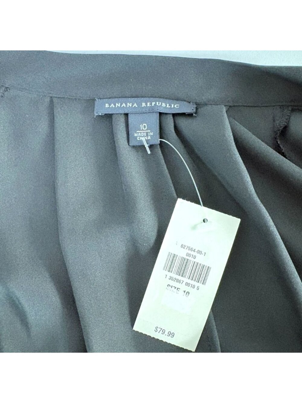 Banana Republic Midi Dress Womens 10 Black 100% Silk V Neck Short Sleeve - Picture 5 of 12